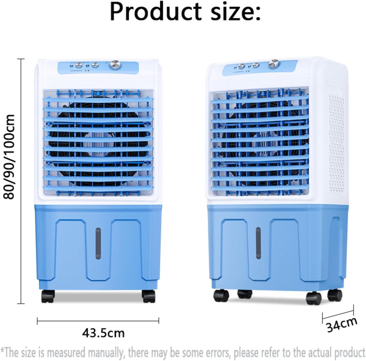GENERIC Refroidisseur évaporatif Portable, Ventilateur De Climatiseur à 3 Vitesses Avec Packs De Glace, 120 Oscillation, Fonctionnement Silencieux 36dB, Conception Mobile Pour Bureau De Chambre à Coucher
