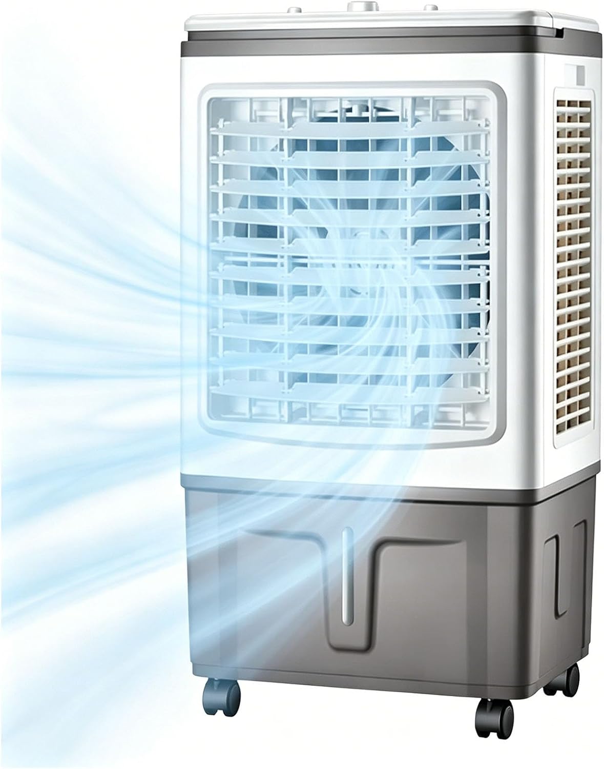 GENERIC Refroidisseur D'air Et Ventilateur 3 En 1, Réservoir De 30 L, Débit D'air De 1 758 CFM, Oscillation à 120°, Roues Lisses à 360°, 3 Vitesses De Ventilateur, For Chambre, Terrasse Et Appartement