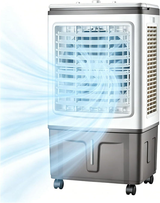 GENERIC Refroidisseur D'air Et Ventilateur 3 En 1, Réservoir De 30 L, Débit D'air De 1 758 CFM, Oscillation à 120°, Roues Lisses à 360°, 3 Vitesses De Ventilateur, For Chambre, Terrasse Et Appartement