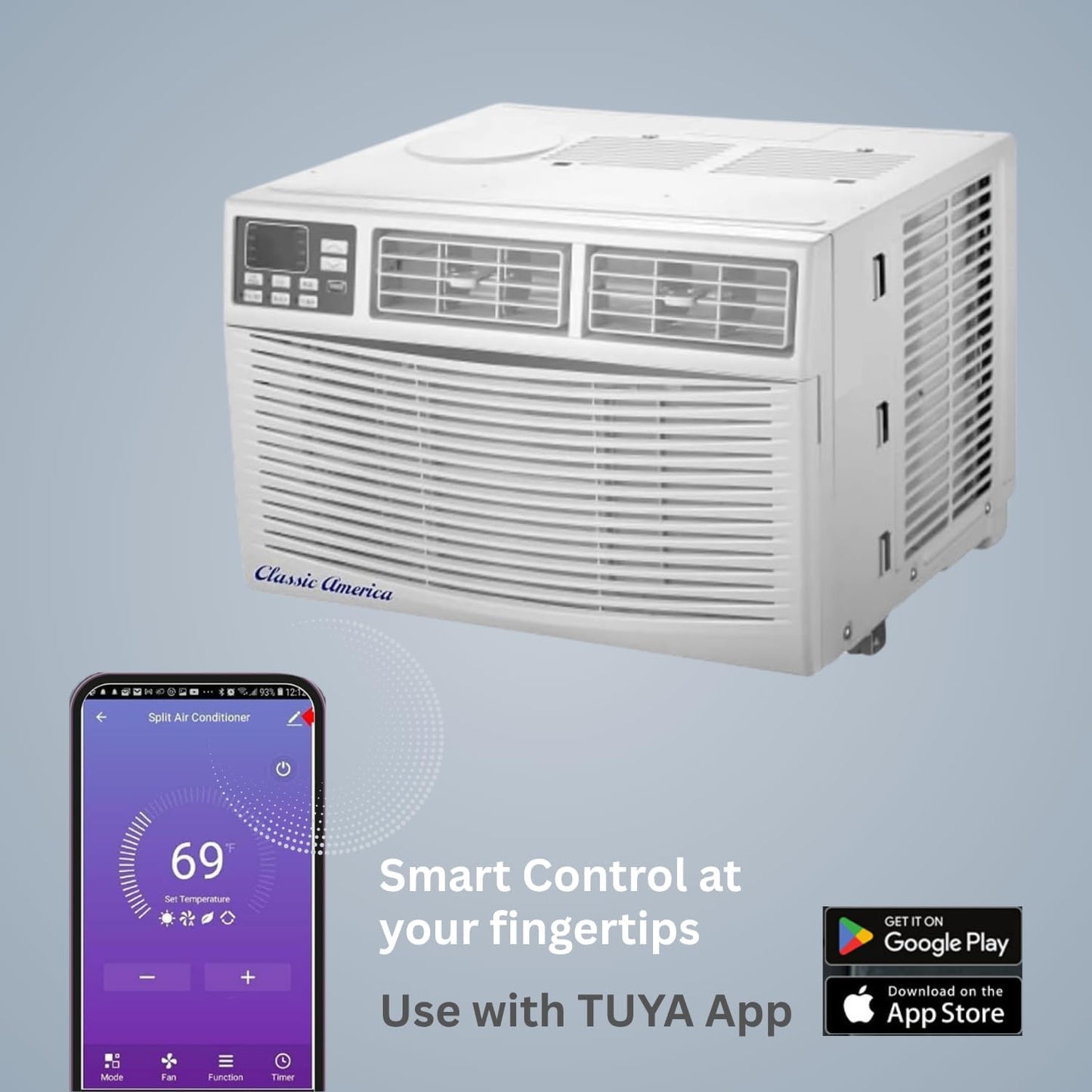  Classic America Climatiseurs Compatibles WiFi, Alexa Ready, économie D'énergie, Montés Sur Fenêtre (8000 BTU 12 CEER 120 VAC), Certification Energy Star, Blanc