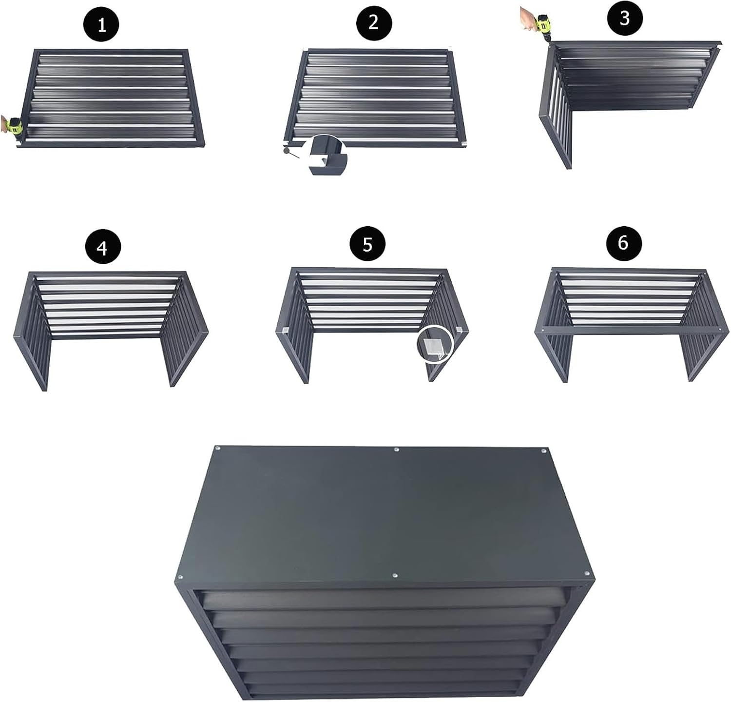  Housse De Protection Extérieure En Aluminium Pour Climatiseur Et Pompe à Chaleur, Résistante Aux Intempéries, Marron, Pour Poubelles Ou Unités De Climatisation, écran De