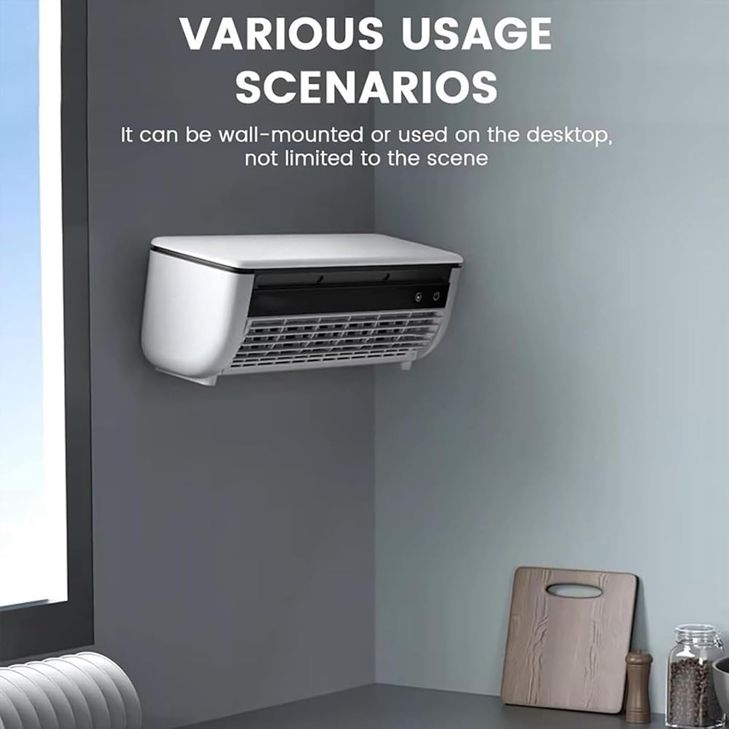  Climatiseur Mural Sans Fil Mini Ventilateur USB Rechargeable Drilling Installation Refroidissement Instantané Pour La Cuisine De Chambre à Coucher Bureau Fonctionnement Silencieux