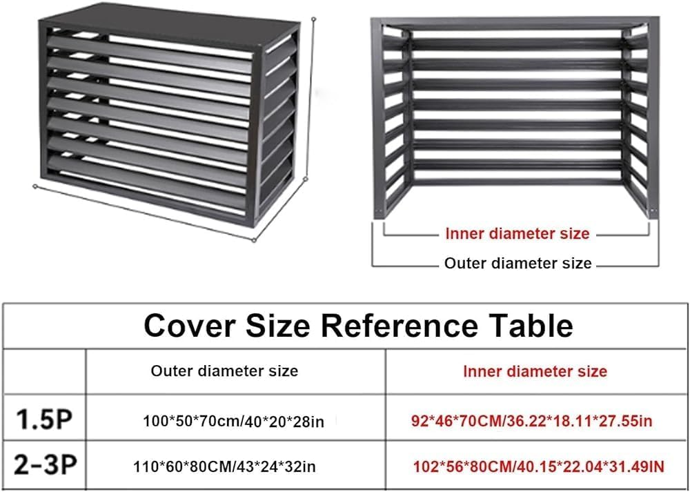 GENERIC Housse De Protection Robuste Pour Climatiseur Extérieur 110 X 60 X 80 Cm – Protection Résistante Aux Intempéries Pour Unités Séparées, Protection De Clôture Pour Systèmes CVC