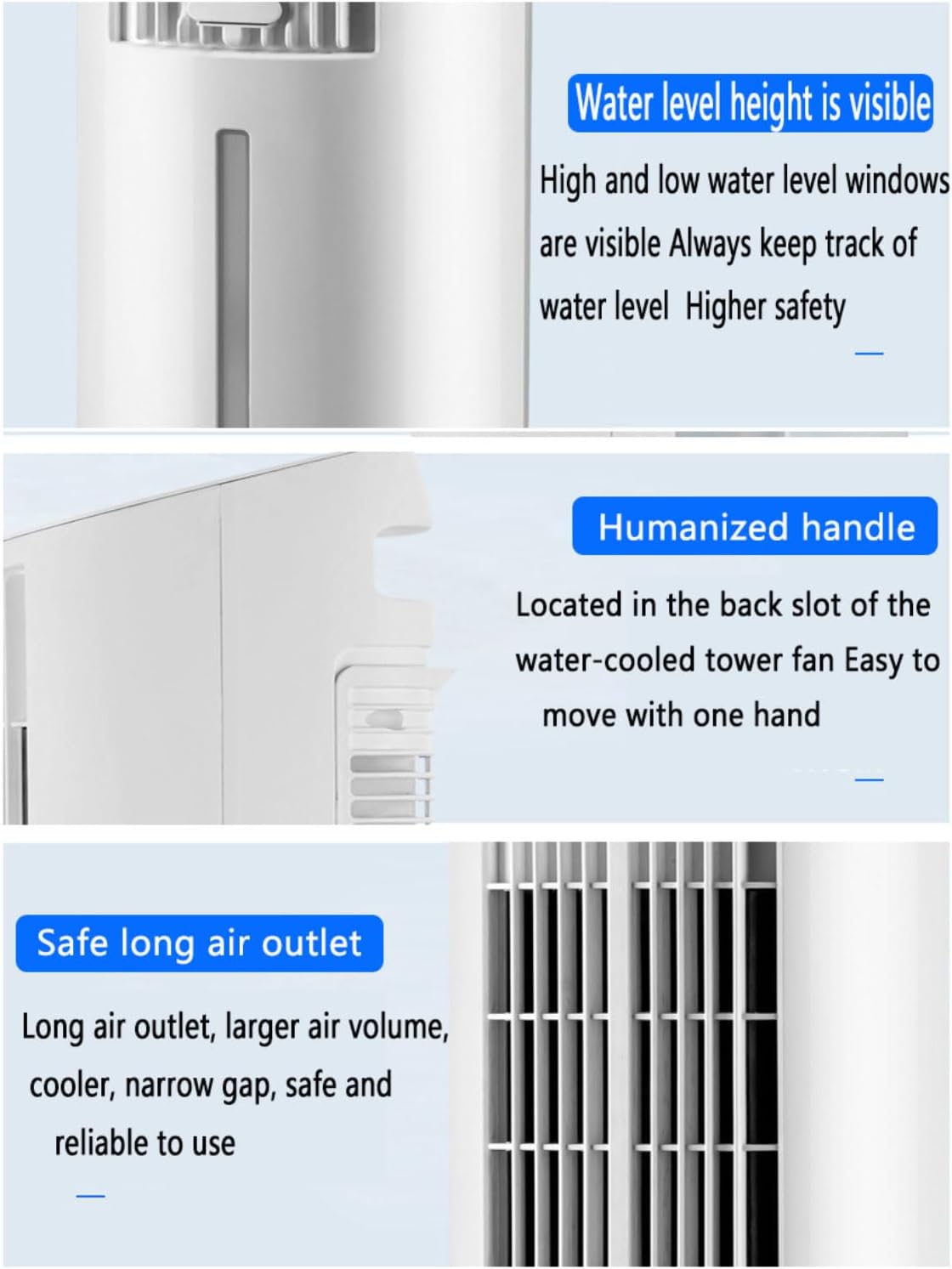  Ventilateur De Refroidissement Par évaporation Soufflant De L'air Froid, Oscillant à 70°, Sans Fenêtre, Avec Blocs Réfrigérants, 3 Vitesses Et Minuterie 12 H, Facile à Nettoyer, Pour Chambre à Couch