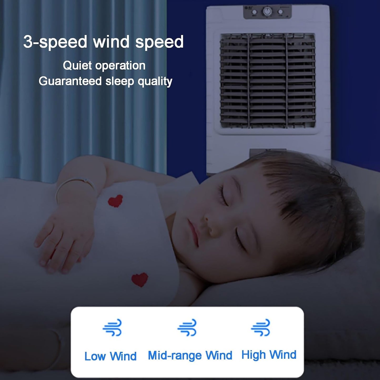  Refroidisseur D'air évaporatif Industriel, Ventilateur De Refroidissement Mobile à Volume D'air élevé, Refroidisseur De Marais Portable Réglable à 3 Vitesses Pour Les Usines, Les Ateliers Et Les Grand
