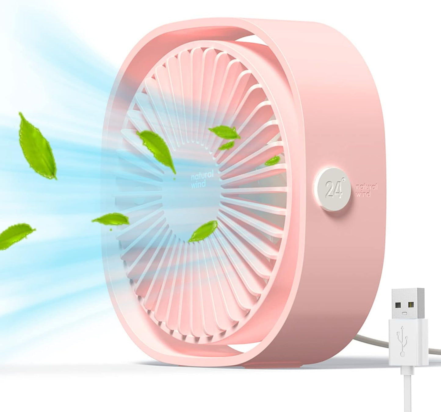 Simpeak Mini Ventilateur De Bureau USB Silencieux Et Portable Alimenté Par USB Uniquement (pas De Batterie), 3 Réglages De Vitesse, Pivotant à 360° Pour La Maison Et Les Voyages