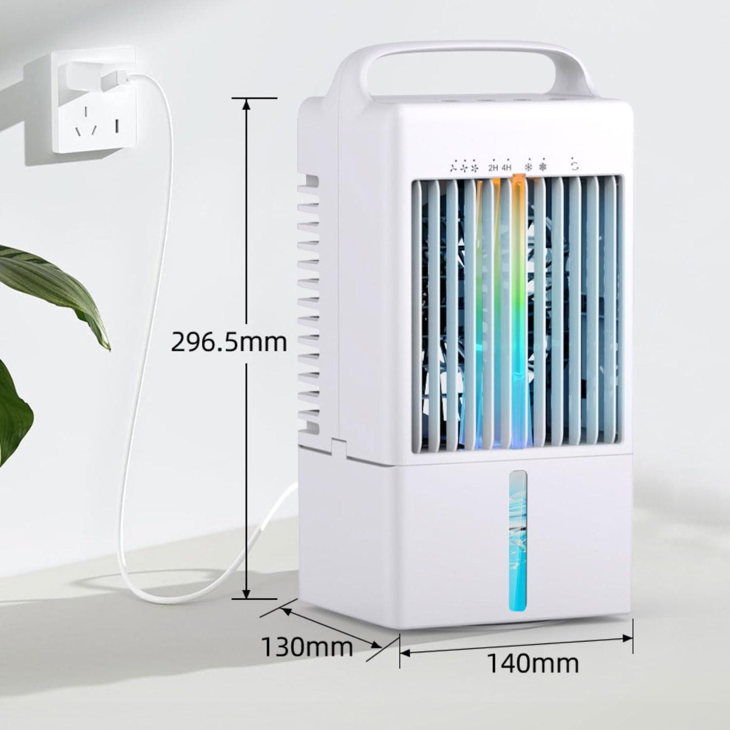 GENERIC Climatiseur Portable 3 En 1, Petit Climatiseur Personnel Avec Réservoir D'eau De 900 ML, Minuterie 2/4 H Et Petit Ventilateur De Refroidissement Avec Oscillation à 70° Pour 1200 ML.