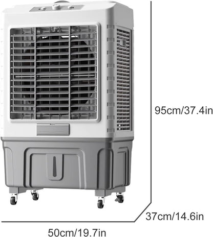  Climatiseur Portable 3 En 1 : Rafraîchisseur D'air Par évaporation, Ventilateur à 3 Vitesses, Réservoir D'eau De 55 L, Idéal Pour Les Chambres, Bureaux, Résidences étudiantes Et L'extérieur.