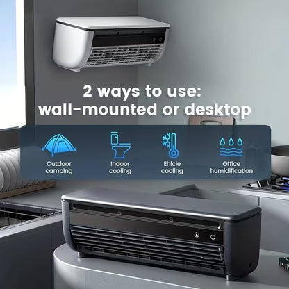  Ventilateur De Refroidissement Et D'humidification à Semi-conducteurs, Climatiseur Portable Sans Conduit Avec Télécommande Et Fonctionnement Silencieux Pour Chambre Et Salon (Noir)