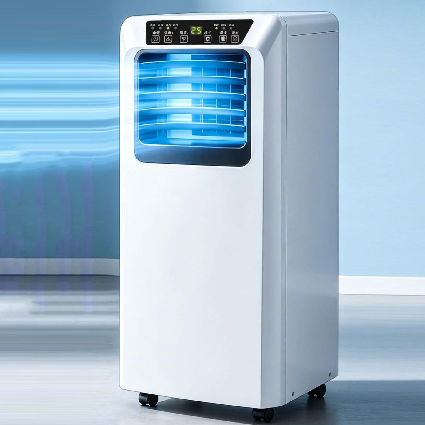  Climatiseur Portable 8000 BTU Refroidit Les Chambres Jusqu'à 300 Pieds Carrés, Unité De Climatisation Intelligente Avec Télécommande, Refroidissement Rapide, Déshumidificateur, Mode De Sommeil Silenci