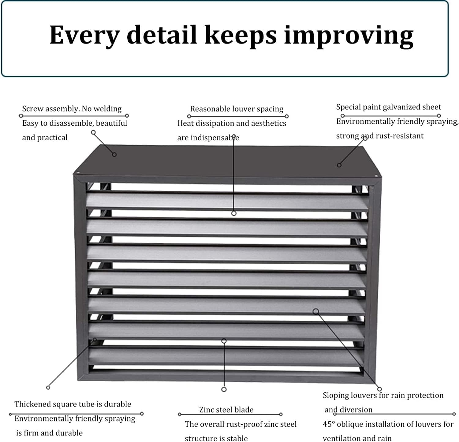  Climatiseur Extérieur Écran De Clôture Couvercle En Aluminium For Climatiseur Et Pompe À Chaleur, Écran De Clôture De Confidentialité Toutes Saisons, Antivol, Robuste, Couverture AC, Couverture D'unit