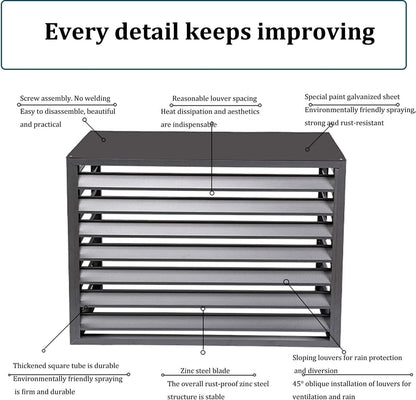  Climatiseur Extérieur Écran De Clôture Couvercle En Aluminium For Climatiseur Et Pompe À Chaleur, Écran De Clôture De Confidentialité Toutes Saisons, Antivol, Robuste, Couverture AC, Couverture D'unit
