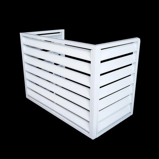 GENERIC Écran De Clôture Pour Climatiseur Extérieur – Volets En Alliage D'aluminium Anti-corrosion Et Support De Fleurs Pour Unité Extérieure En Métal, Blanc, Taille 2-3P (L1)