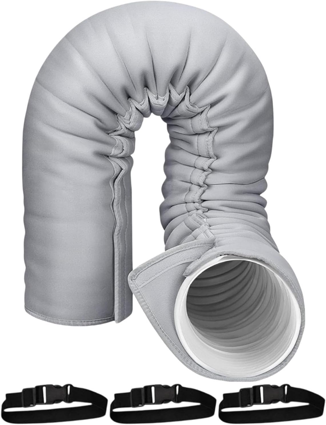  Portable AC Hose Insulation Sleeve | Portable Insulated Cover | 3 Adjustable Straps AC Pipe Insulation | Energy Saving Hose Wrap For Indoor Outdoor Window Garage RV House Apartment Use
