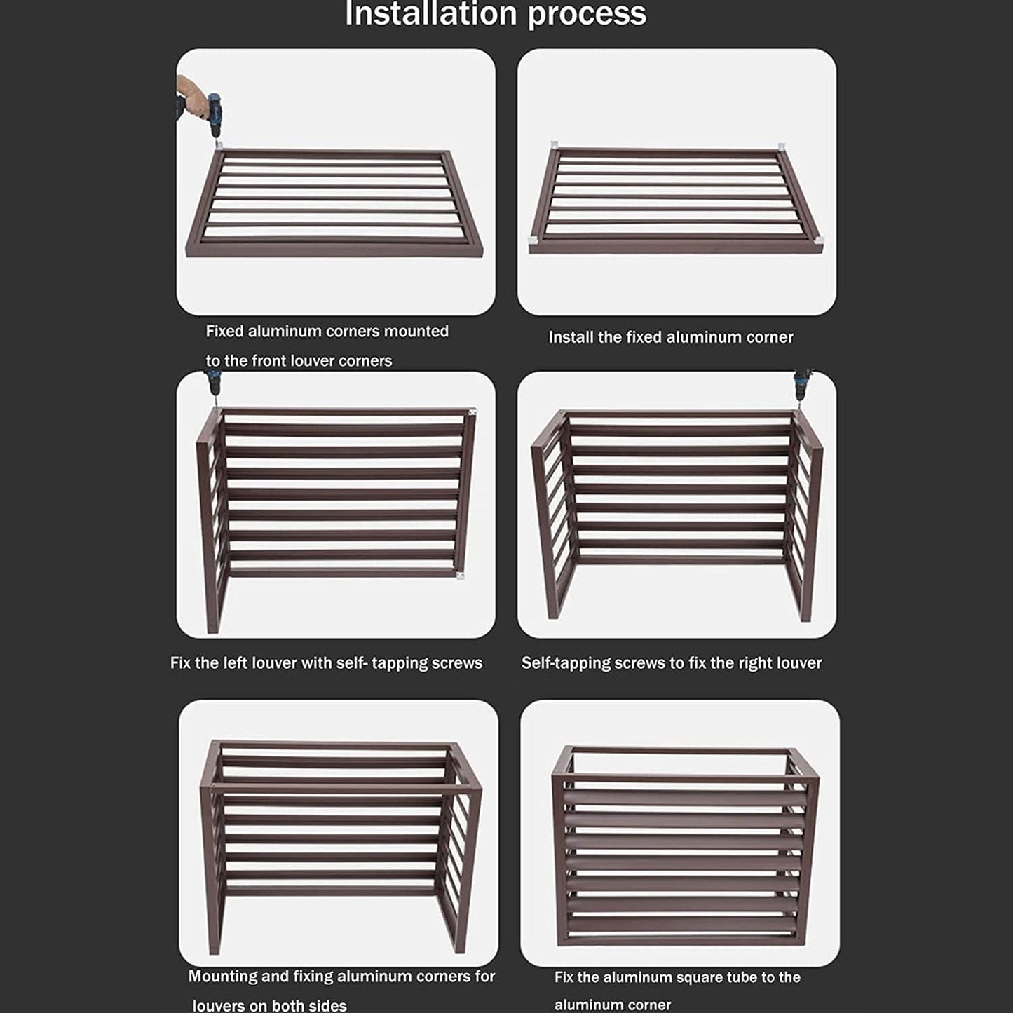  Climatiseur Extérieur Écran De Clôture Couvercle En Aluminium For Climatiseur Et Pompe À Chaleur, Écran De Clôture De Confidentialité Toutes Saisons, Antivol, Robuste, Couverture AC, Couverture D'unit