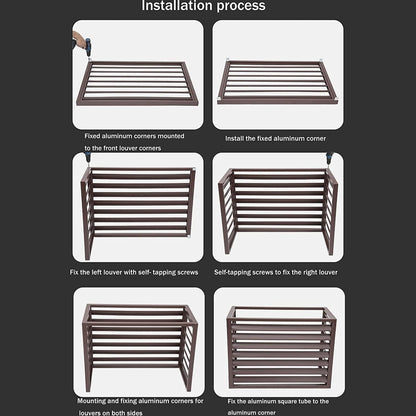  Climatiseur Extérieur Écran De Clôture Couvercle En Aluminium For Climatiseur Et Pompe À Chaleur, Écran De Clôture De Confidentialité Toutes Saisons, Antivol, Robuste, Couverture AC, Couverture D'unit