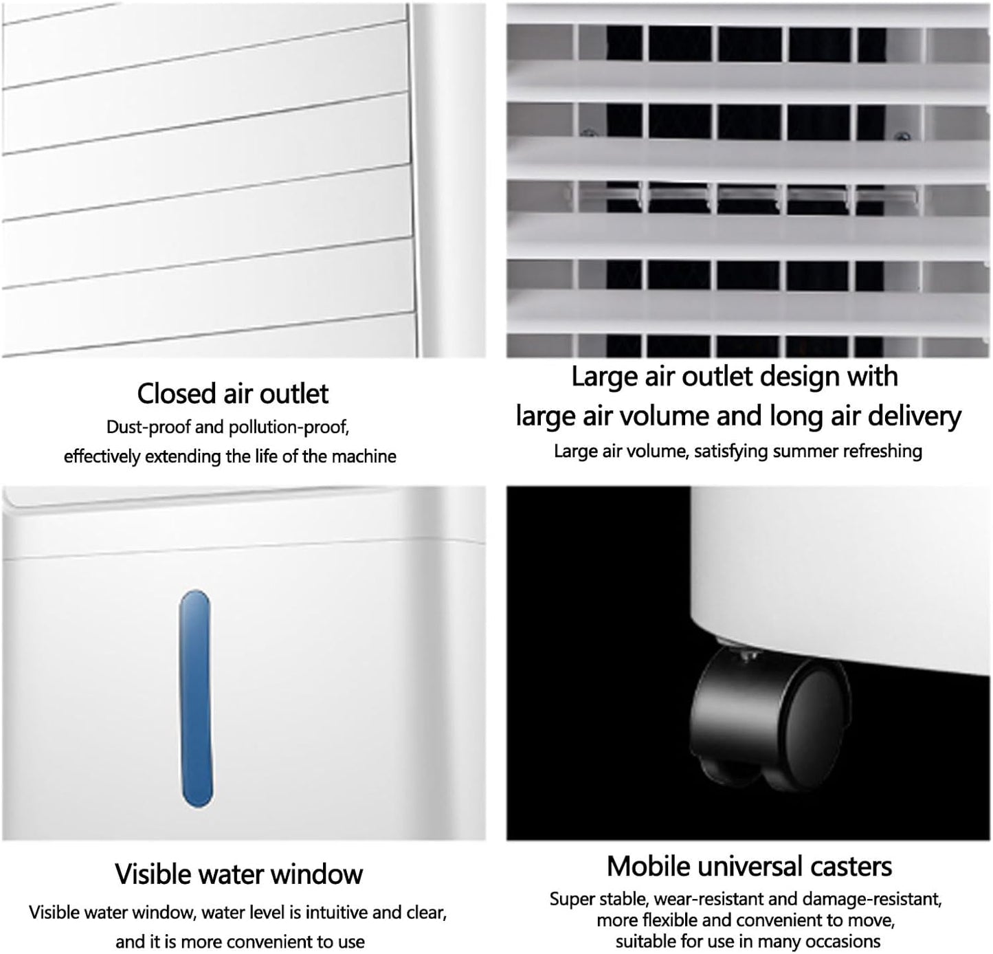 GENERIC Climatiseur Portable, Petit Refroidisseur D'air Avec 3 Vitesses, Oscillation, Humidification Et Purification, Réservoir De 5 L Pour La Maison, Le Bureau, La Chambre à Coucher