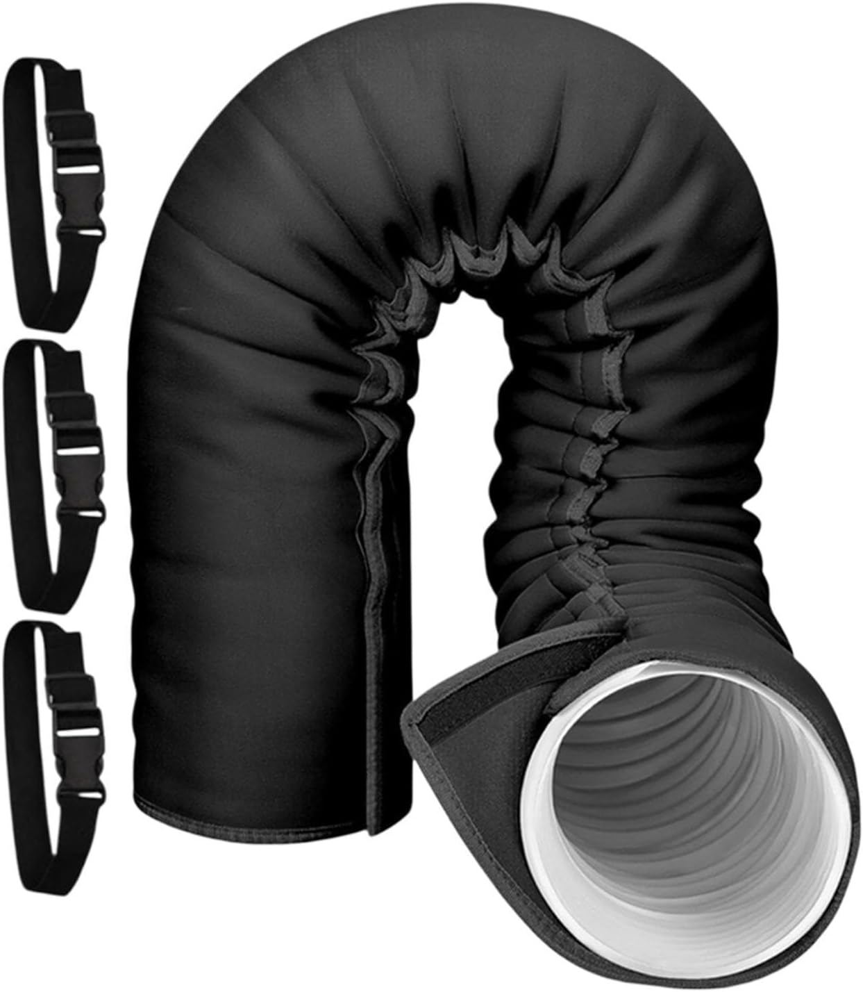  Manchon Isolant Pour Tuyau Ca Portable, 150x53cm Avec 3 Sangles À Boucle | Housse Protection Tuyau Climatiseur Portable Pour 5, 5.9In, Pour Hiver Extérieur Intérieur Garage Camping-Car
