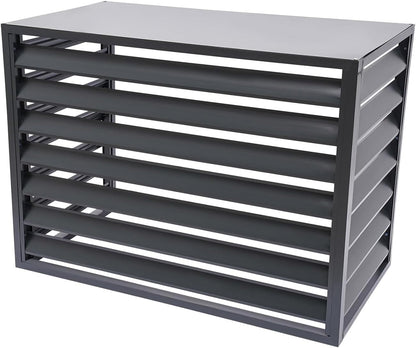GENERIC Housse De Climatiseur En Aluminium Pour Pompe à Chaleur Extérieure Grise à Dessus Plat L 110 X L 60 X H 80 (2-3P) – Clôture AC Et Protection Contre Les éléments Météorologiques