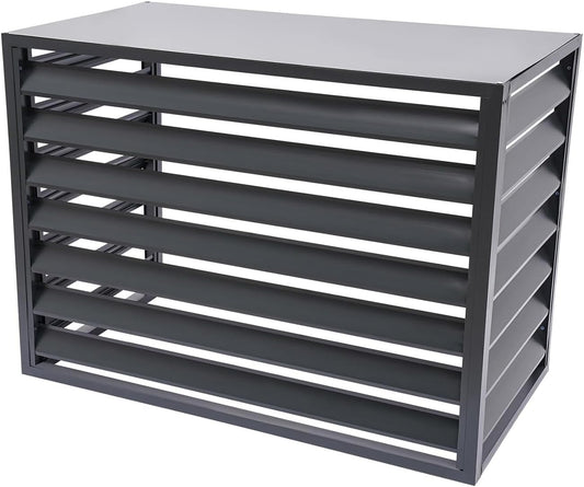 GENERIC Housse De Climatiseur En Aluminium Pour Pompe à Chaleur Extérieure Grise à Dessus Plat L 110 X L 60 X H 80 (2-3P) – Clôture AC Et Protection Contre Les éléments Météorologiques