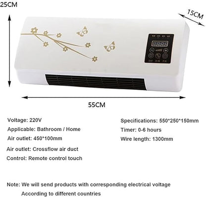  Climatiseur Portable 2000 W, Mini Climatiseur Mural Split 2 En 1, Ventilation Et Chauffage Naturels Rapides For Chambre Et Bureau à Domicile(B)