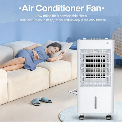  Rafraichisseur D’Air Mobile 4 En 1 Avec Télécommande, Climatiseur Mobile Sans Évacuation, Réservoir D’Eau 12L, Ioniseur Humidificateur Purificateur D'air, Minuterie 7.5H(Remote)