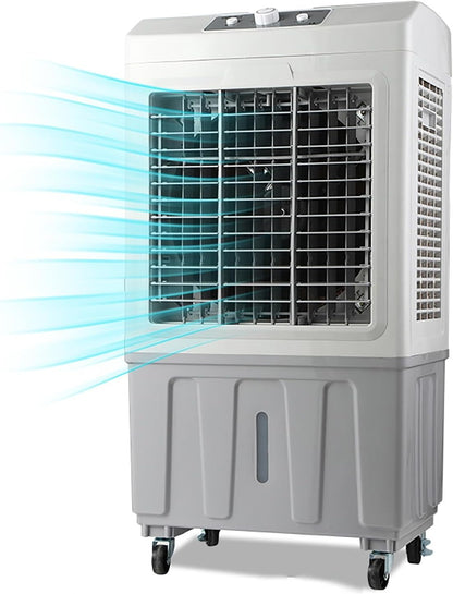  Refroidisseur D'air évaporatif Industriel, Ventilateur De Refroidissement Mobile à Volume D'air élevé, Refroidisseur De Marais Portable Réglable à 3 Vitesses Pour Les Usines, Les Ateliers Et Les Grand