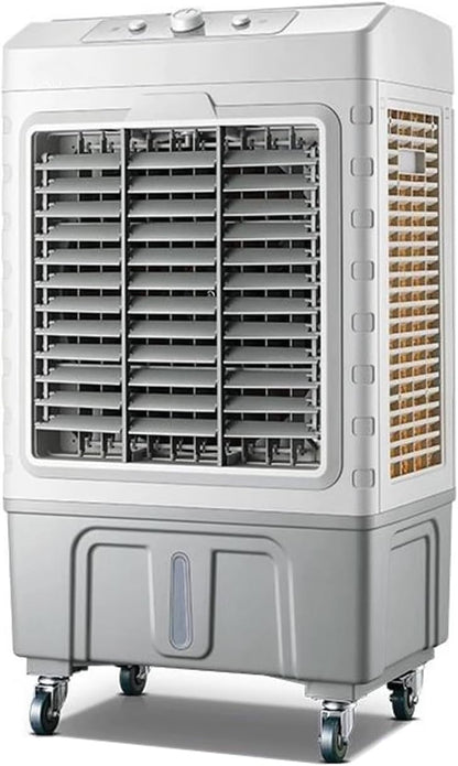 GENERIC Refroidisseur D'air évaporatif Portable, Réservoir De 50L, Oscillation 120 °, 3 Vitesses, Conception à Roues Silencieuses Pour La Chambre à Coucher, Bureau, Garage, Ventilateur De Refroidissement Inté