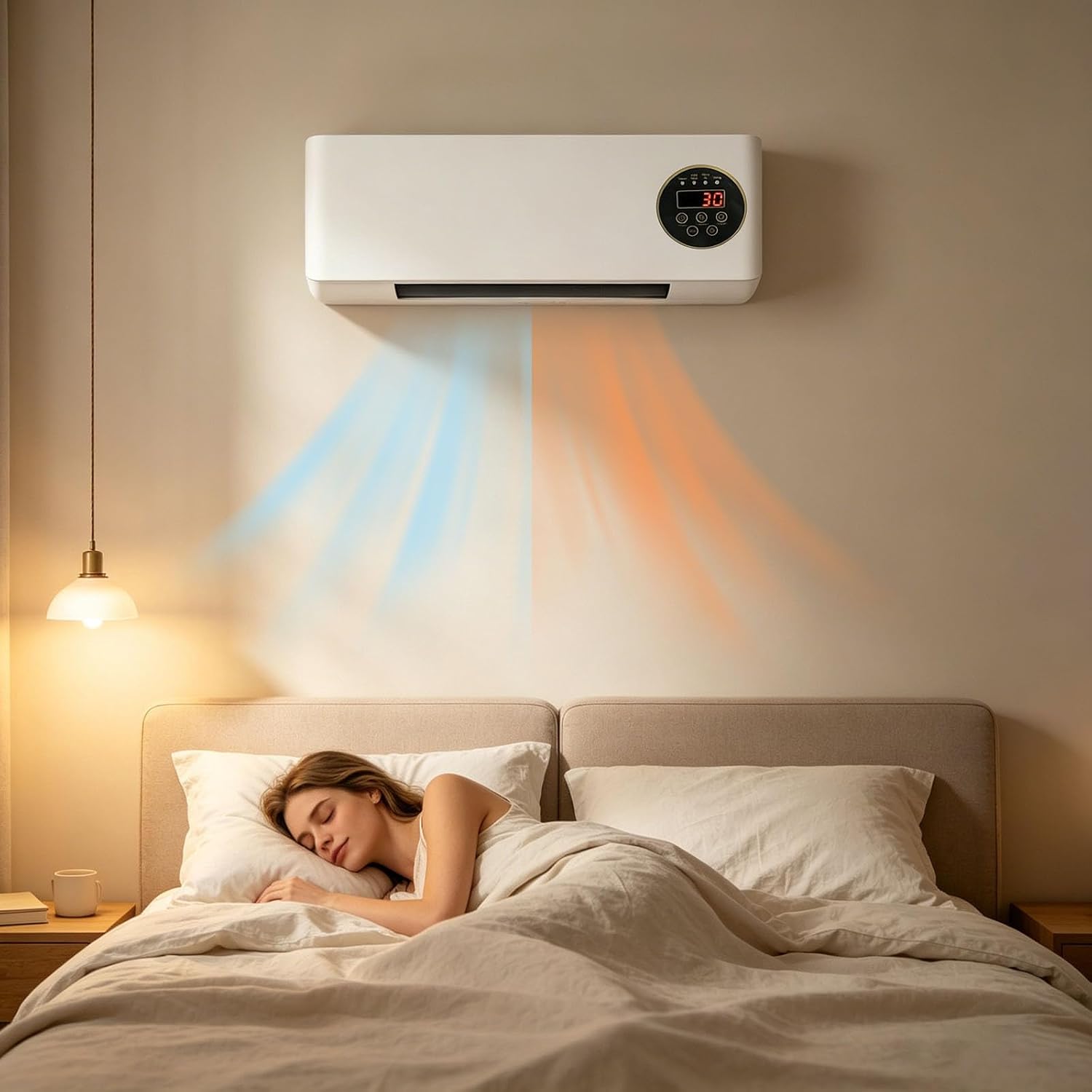 GENERIC Epicooler Climatiseur Mural Ventilateur Avec Télécommande Climatiseur Split Compact Portable Polyvalent Sans Unité Extérieure Température Constante