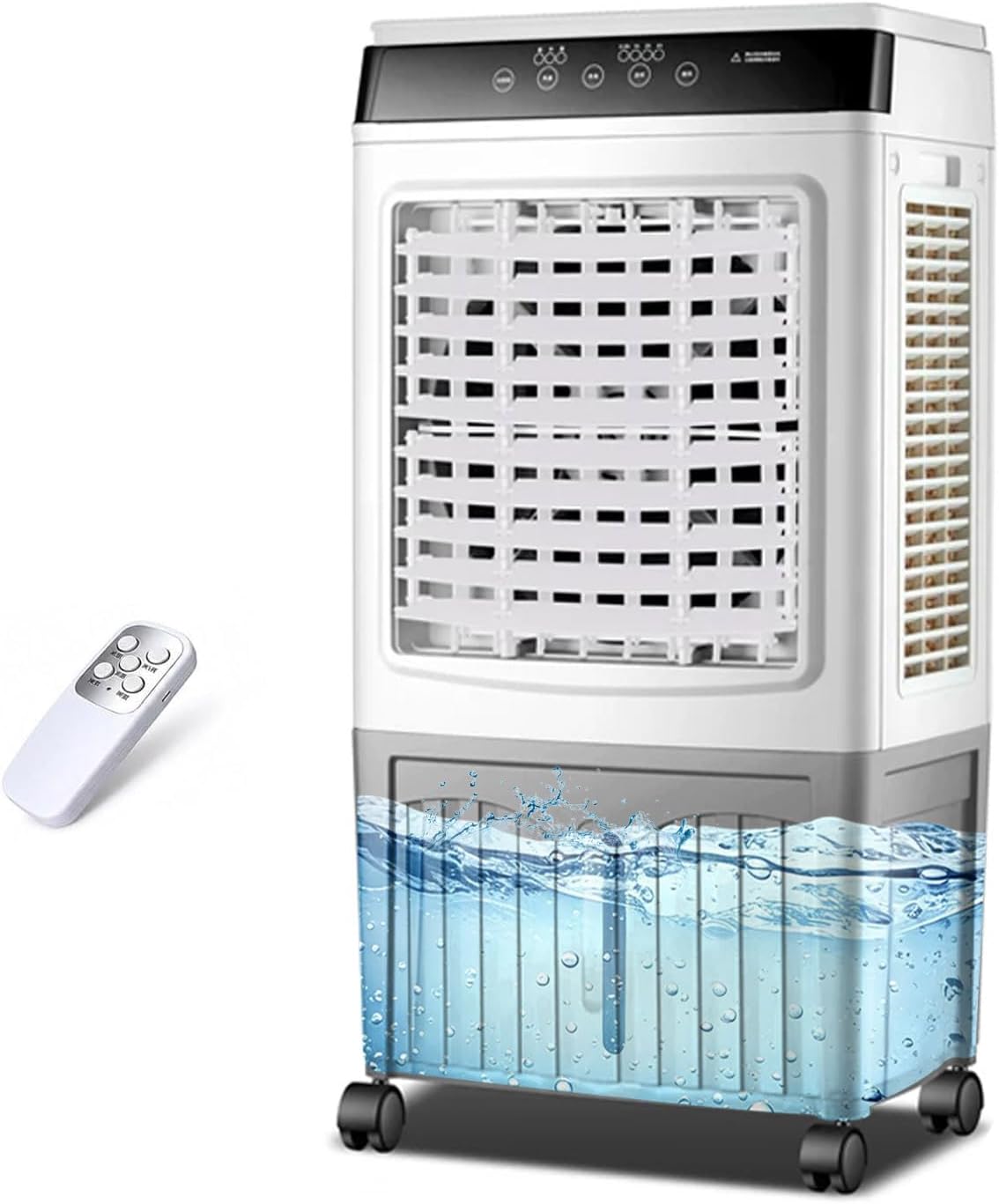  Refroidisseur D'air évaporatif Portable 40 L Avec Télécommande, Climatiseur Mobile Avec Minuterie 7,5 H, 3 Modes Et 3 Vitesses, Ventilateur Climatiseur Roulant Pour La Maison, Le Bureau Ou La Chambre,