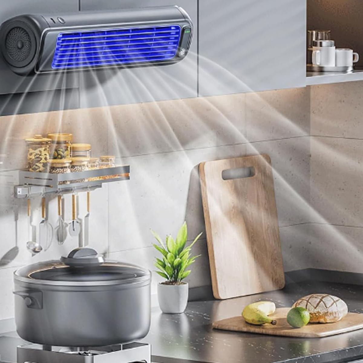  Coldeez Cooling Ace, Climatiseur Coldeez, Climatiseur Portable (Beige) | Trois Vitesses De Réglage, Fixation Murale Sans Perçage, Idéal Pour La Maison Et Les Voyages