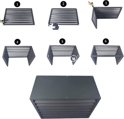  Couvercle En Aluminium Pour Climatiseur Et Pompe à Chaleur - Écran De Protection Extérieur Pour Condensateurs - Clôture Autoportante Pour Unités AC Et Déchets - Design Résistant Aux Intempéries