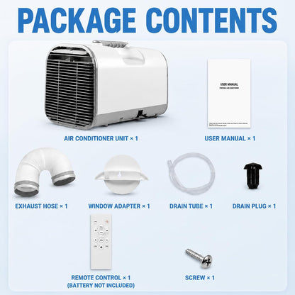  Climatiseur Portable Tente 4000 BTU, Sans Fenêtre Pour Tente RV Camion Van Garage Mini Climatiseur Silencieux 420W Basse Consommation Intérieur Extérieur