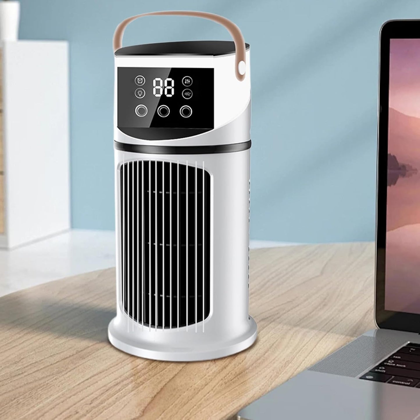  Climatiseur De Bureau | Climatiseur Portable Pour Pièce | Appareil De Brumisation Purifiante 9 Vitesses Réglable Avec Éclairage Pour Dortoir, Salon Et Chambre à Coucher