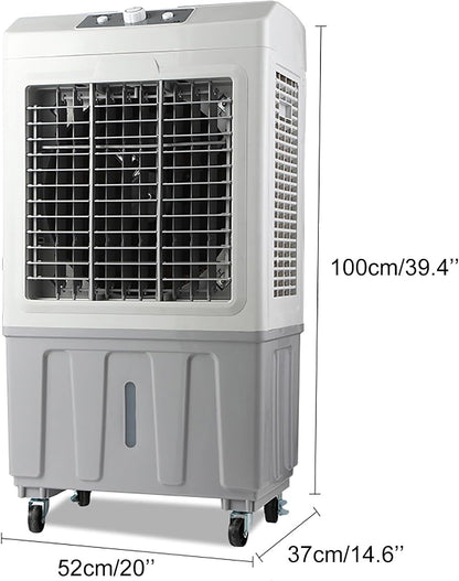  Refroidisseur D'air évaporatif Industriel, Ventilateur De Refroidissement Mobile à Volume D'air élevé, Refroidisseur De Marais Portable Réglable à 3 Vitesses Pour Les Usines, Les Ateliers Et Les Grand