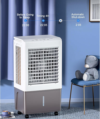 GENERIC Ventilateur De Refroidissement Par évaporation – Grand Réservoir D'eau De 50 L, 3 Vitesses, Télécommande, Minuterie De 7,5 H – Unité De Refroidissement Commerciale Pour La Maison Ou Le Bureau