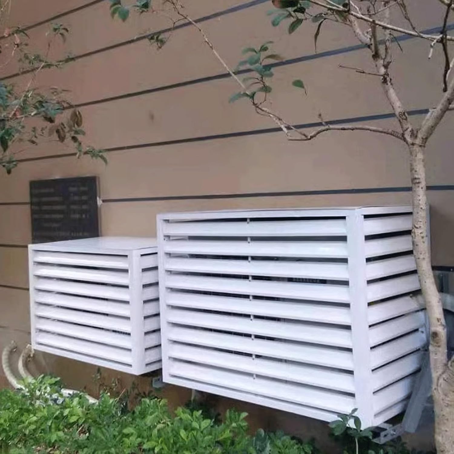  Housse De Protection En Aluminium Pour Climatiseur Extérieur, Imperméable Et Résistante Aux UV, Convient Aux Tailles 5P (120 X 70 X 150 Cm), Marron Et Résistante Aux Intempéries