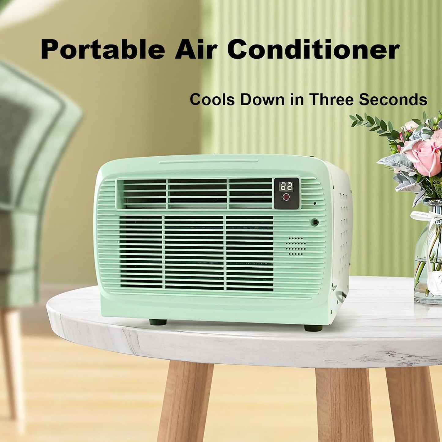 GENERIC Climatiseur Portable Avec Mode Déshumidificateur, Minuterie 12 Heures Et Contrôle De Bouton Pour La Chambre, L'appartement Ou Le Camping