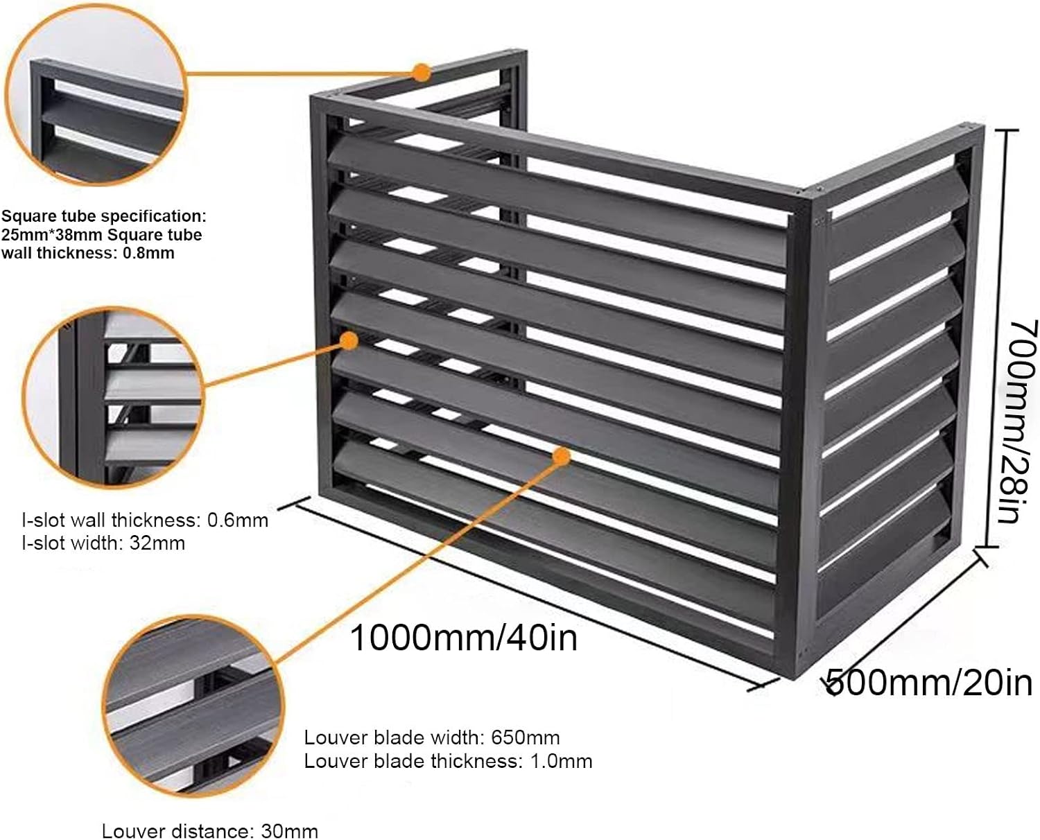 GENERIC Housse En Aluminium Pour Mini Unités Divisées, Protection Extérieure Antivol, Bouclier Durable Résistant Aux Intempéries Pour Climatiseurs Et Pompes à Chaleur, Matériau En Aluminium Robuste