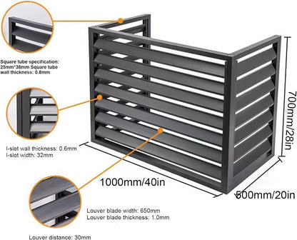 GENERIC Housse En Aluminium Pour Mini Unités Divisées, Protection Extérieure Antivol, Bouclier Durable Résistant Aux Intempéries Pour Climatiseurs Et Pompes à Chaleur, Matériau En Aluminium Robuste