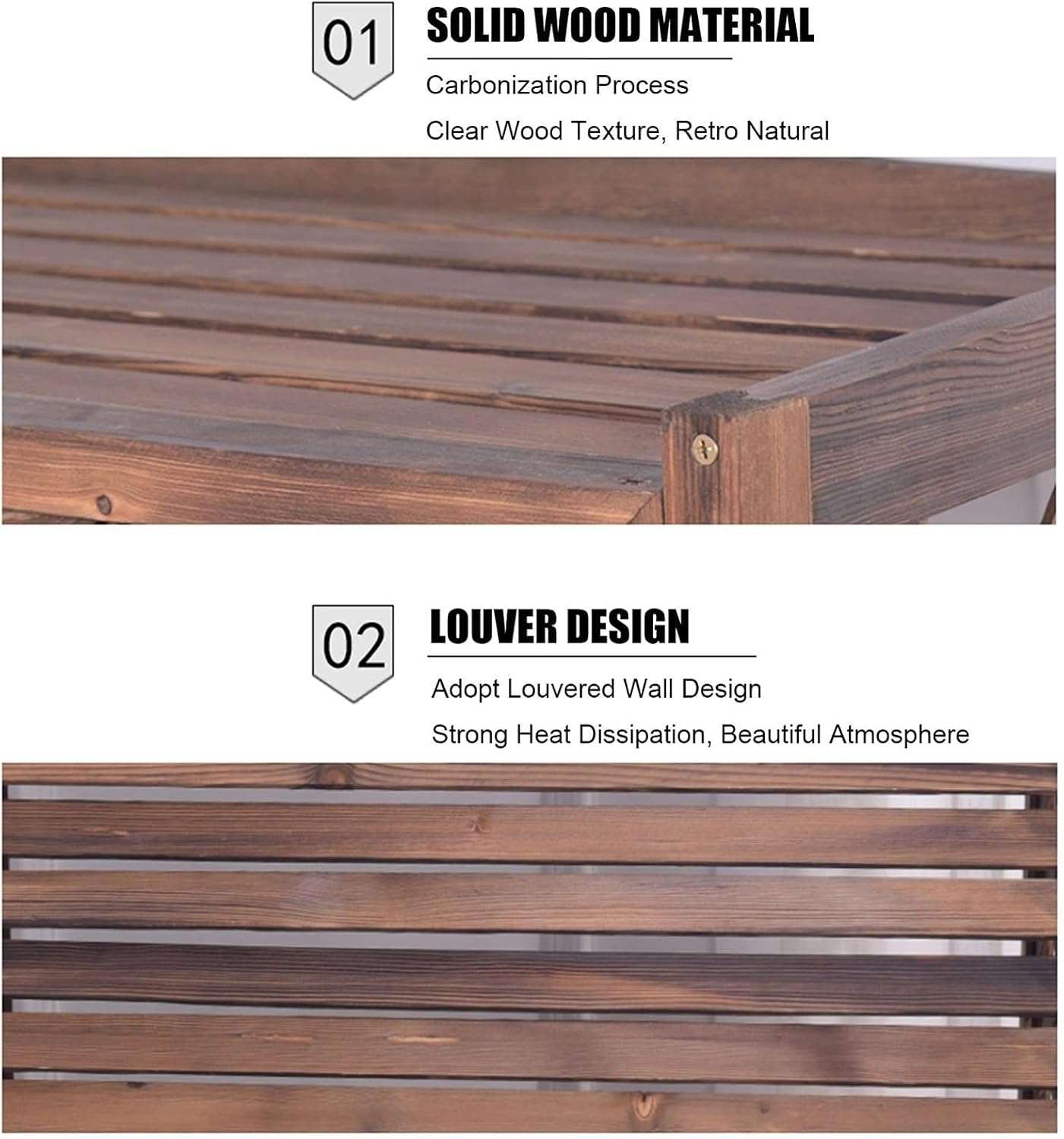 GENERIC Housse En Bois Pour Climatiseur Et Pompe à Chaleur – Grille En Bois Massif, Améliore L'esthétique De La Maison, Idéale Pour Les Unités AC Et Pompes à Chaleur, Design Résistant Aux Intempéries