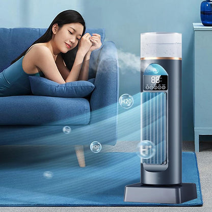 GENERIC Ventilateur D'air Froid | Ventilateur D'air Frais Pour Chambre à Coucher, Refroidisseur Oscillant Sans Pales à 6 Vitesses Avec Télécommande Et Réservoir D'eau, Humidificateur Pour Maison, Bureau
