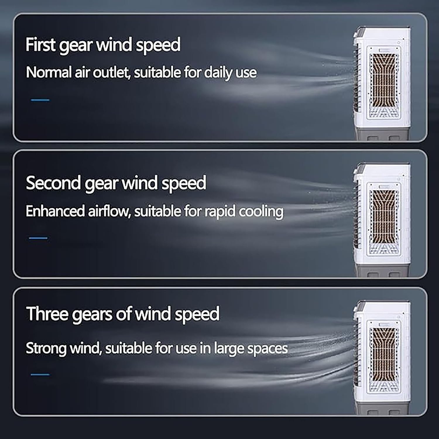  Climatiseur Portable, Rafraîchisseur D'air Par évaporation à 3 Vitesses, Réservoir D'eau De 80 L, Diffusion D'air Grand Angle De 120°, Portée De Refroidissement De 20 M,