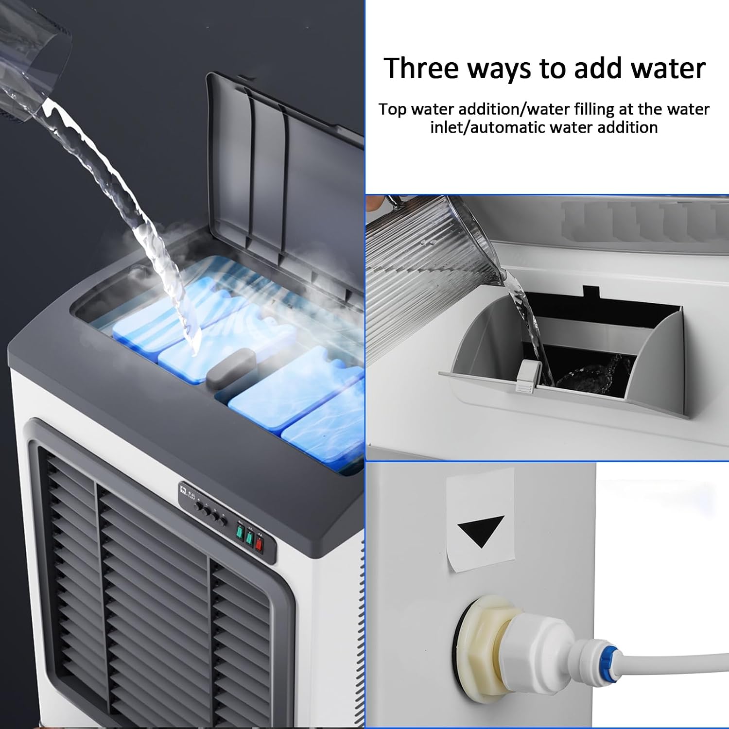  Refroidisseur D'air Par évaporation De 130 Cm (51 Po), Débit De 3900 Pi³/min, Réservoir De 75 Litres (19,8 Gal) Et 4 Compartiments à Glace, Télécommande, Minuterie De 12 H, Oscillation, Ventilateur
