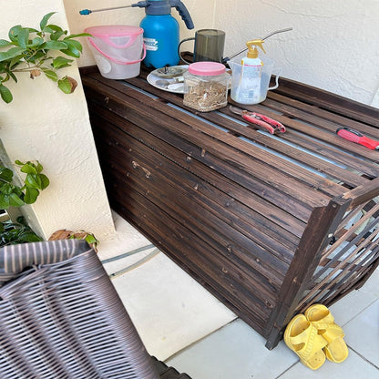 GENERIC Housse En Bois Massif Pour Climatiseur Et Pompe à Chaleur – Anti-corrosion Pour Unités Extérieures, élégante Pour L'extérieur Pour Dissimuler Le Climatiseur Et Le Stockage Des Plantes.