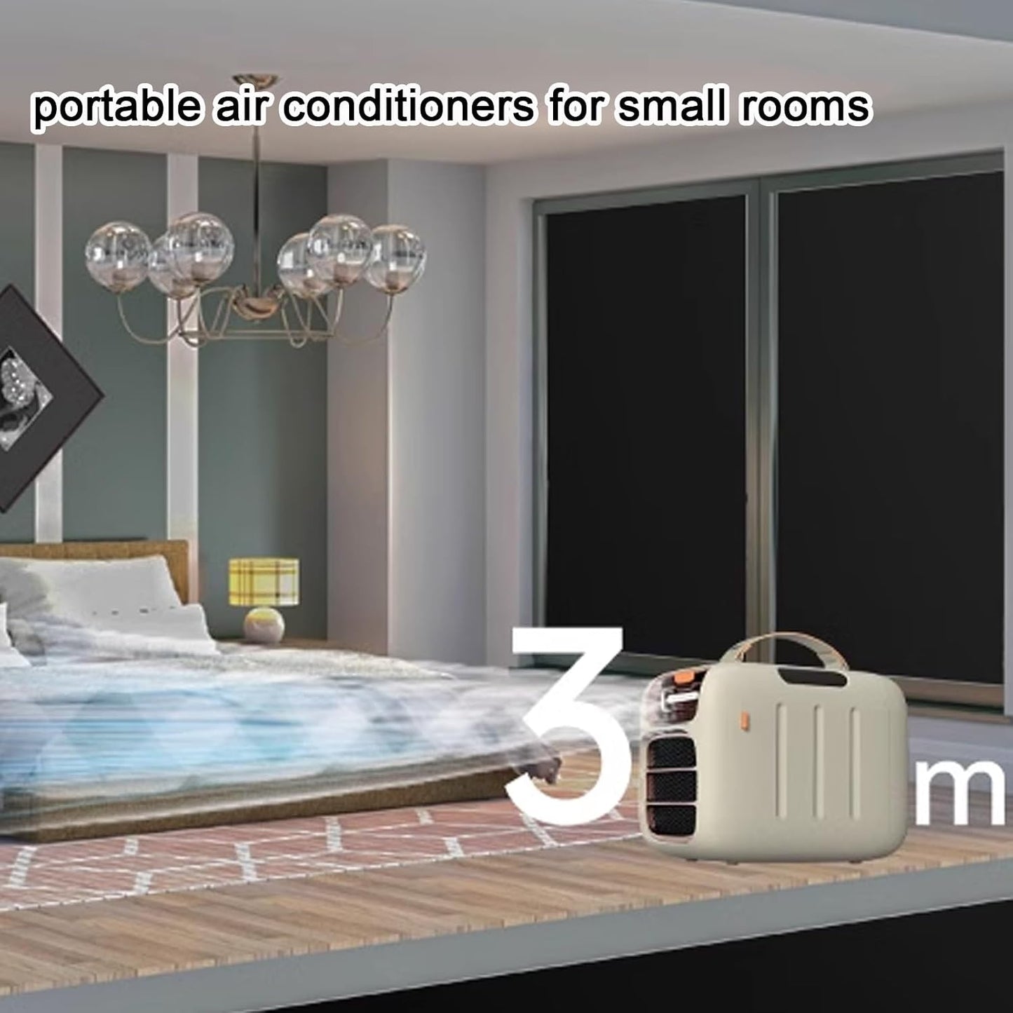 GENERIC Climatiseurs Portables Pour Petites Pièces Avec Télécommande 3 Vitesses Arrêt Temporisé Drainage Gratuit Air Cooler Pour Chambre, Bureau, Camion, Animal De Compagnie, 220V
