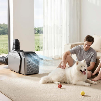  VEVOR Climatiseur Portable Pour Camping 4850 BTU, Climatiseur Mobile Split à Double Tuyau Pour Tente Et Camping-car, Avec Télécommande, Température Réglable 16-32 ℃, Débit D'Air 200 M³/h, Gris Foncé