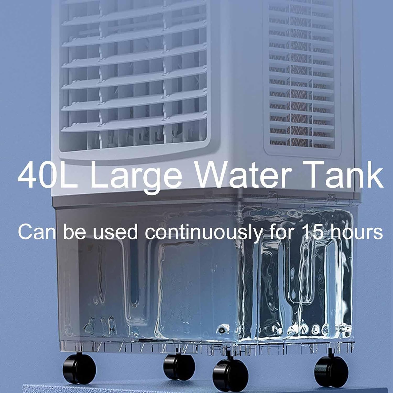 GENERIC Refroidisseur De Climatiseur Portable, Ventilateur à 3 Vitesses, Réservoir D'eau De 40 L, Ventilateur De Refroidissement 3 En 1 Avec Roues, Télécommande Pour Une Utilisation En Intérieur/extérieur