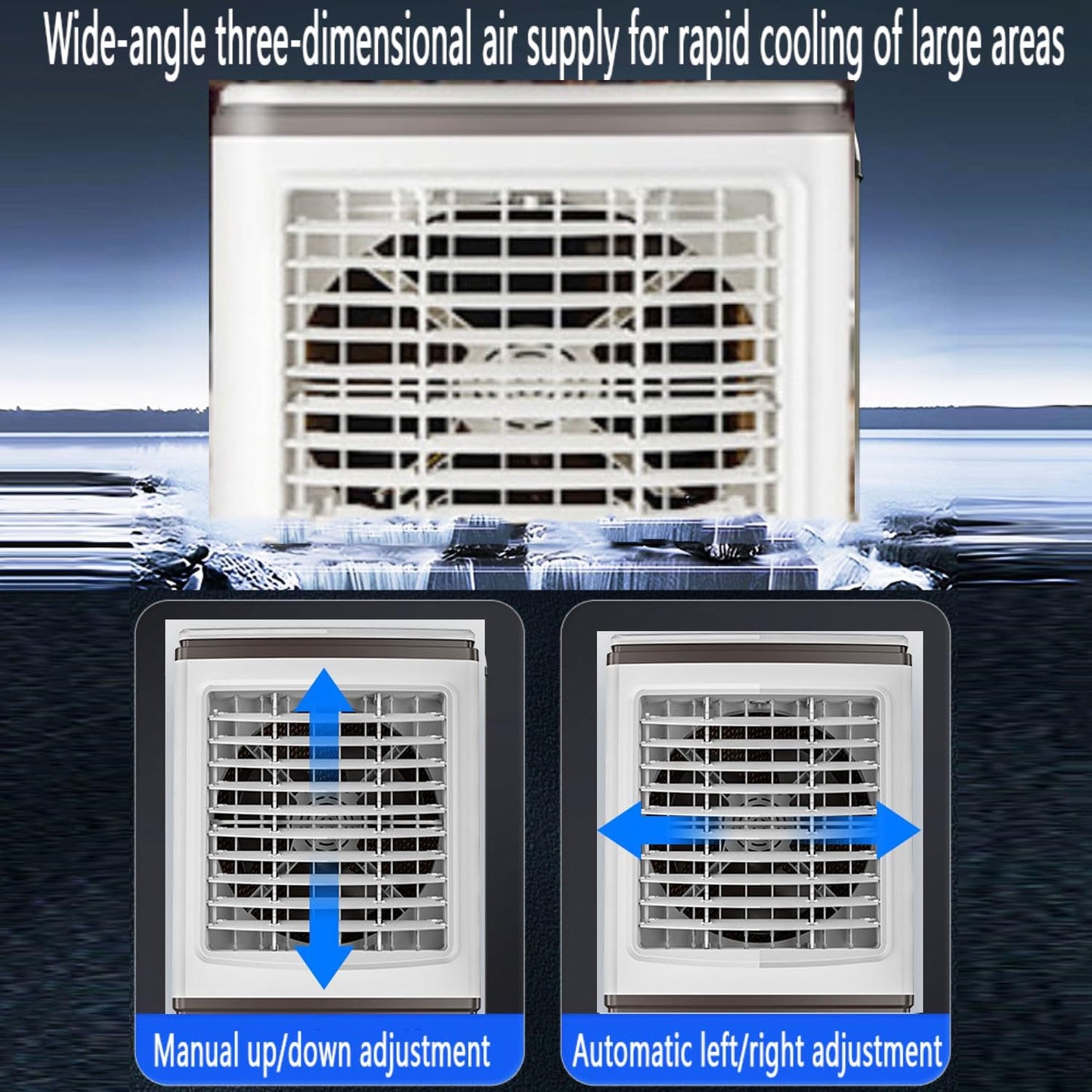 GENERIC Refroidisseur D'air Portable Avec Réservoir De 30L, Ventilateur à Courant Alternatif évaporatif Pour Une Utilisation Intérieure.Doté De 3 Vitesses, Oscillation Grand Angle, Télécommande Et Mobilité Fa