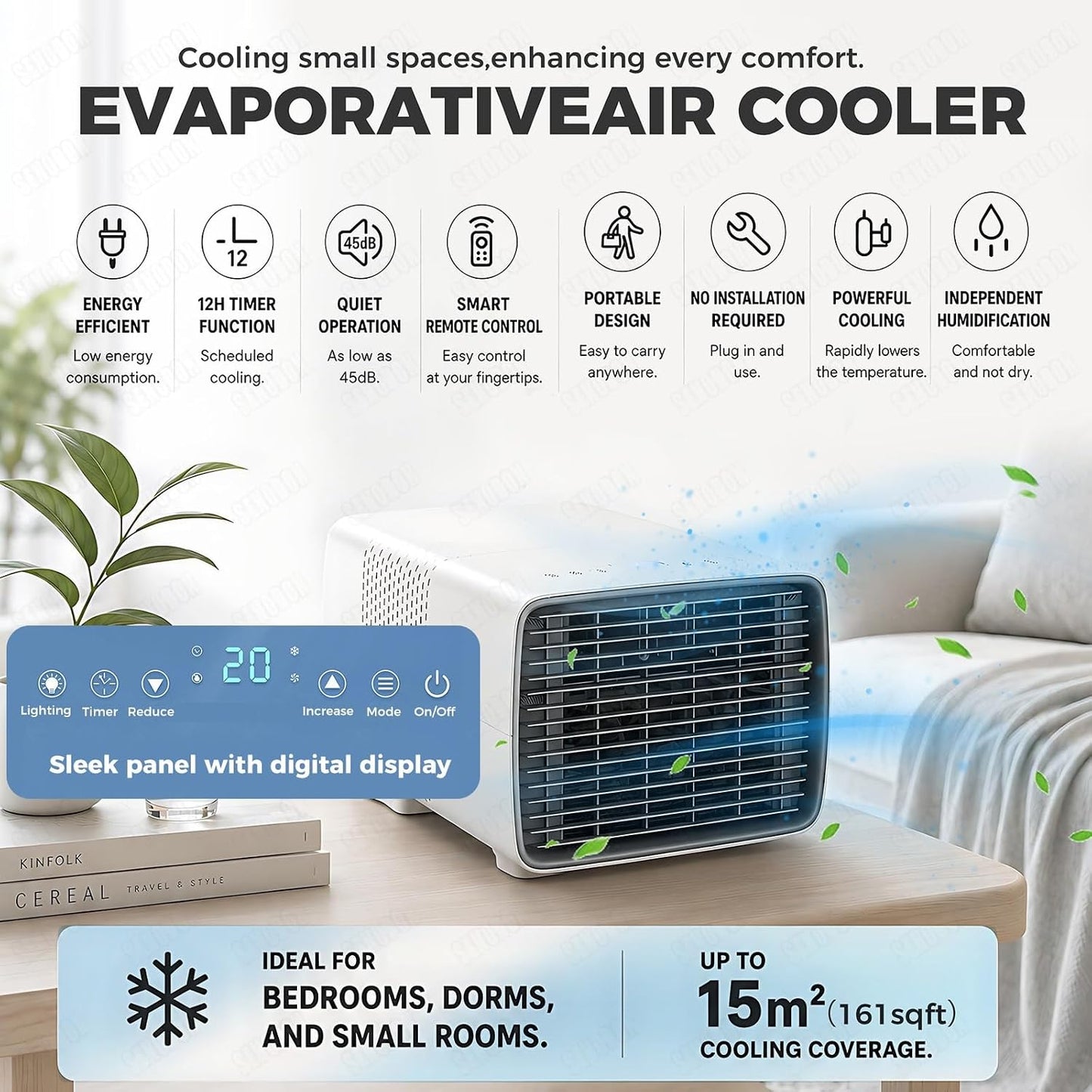  Mini Climatiseur Portable Pour Van, Camping-Car Et Caravane, Refroidissement Rapide 2700 BTU, Petit Climatiseur De Voyage Léger Et Prêt à L'Emploi, Basse Consommation 280W